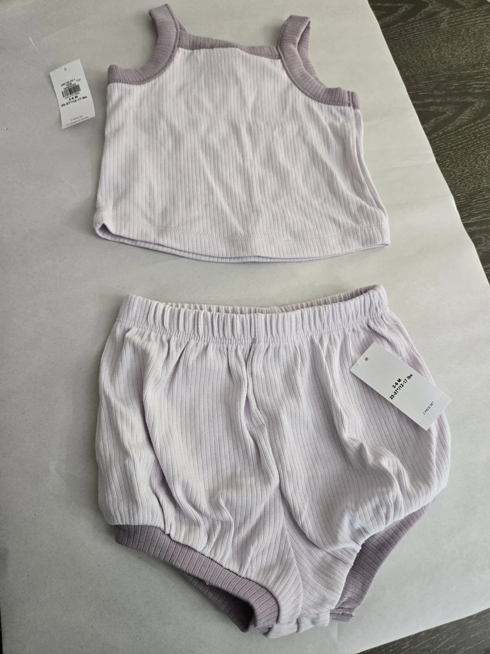 NWT Old Navy Baby Girl 2 Piece Ribbed Set Lilac 3-6M